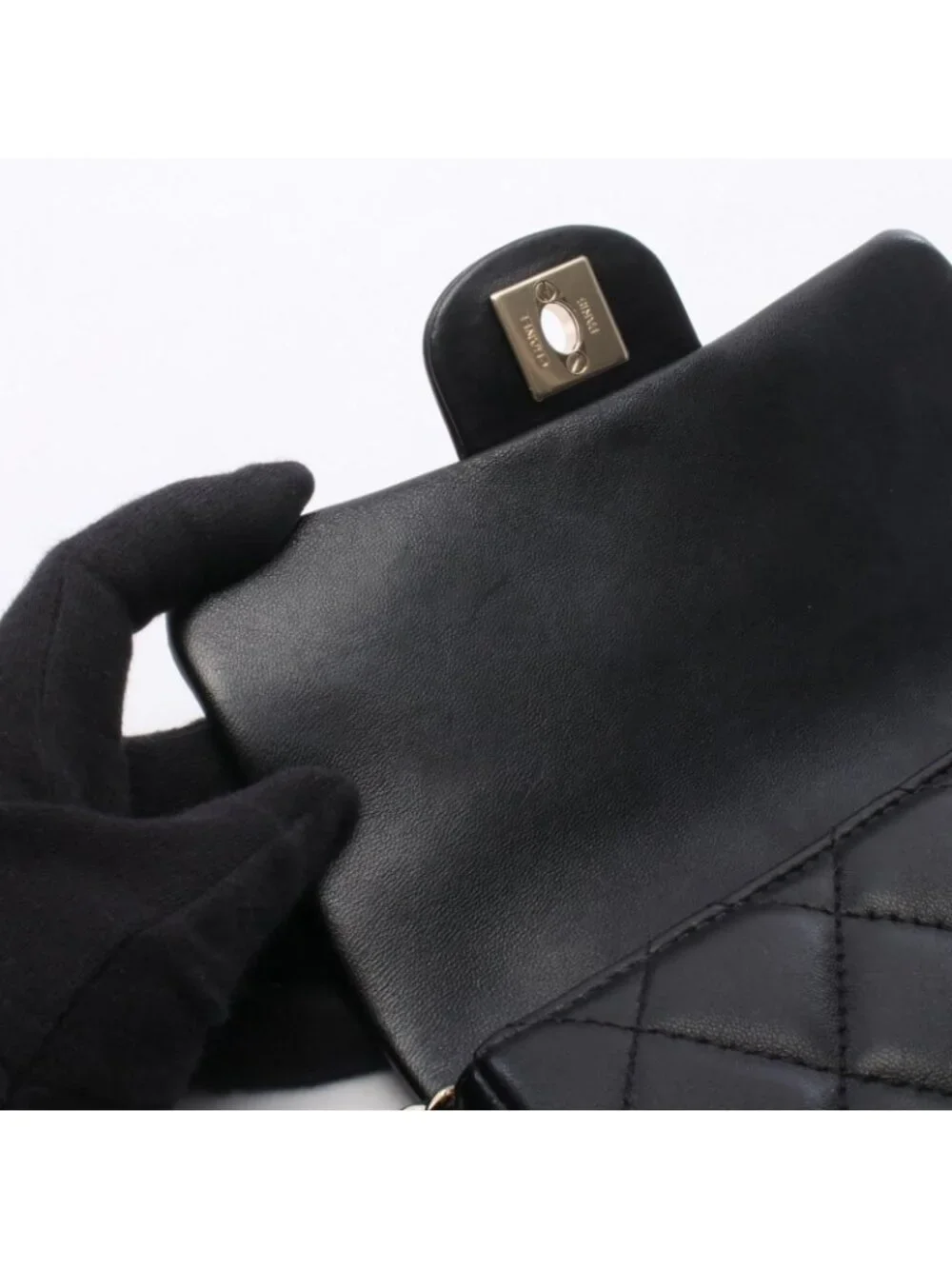 Chanel Shoulder Bag Quilted Small Flap Black Leather Small Chain